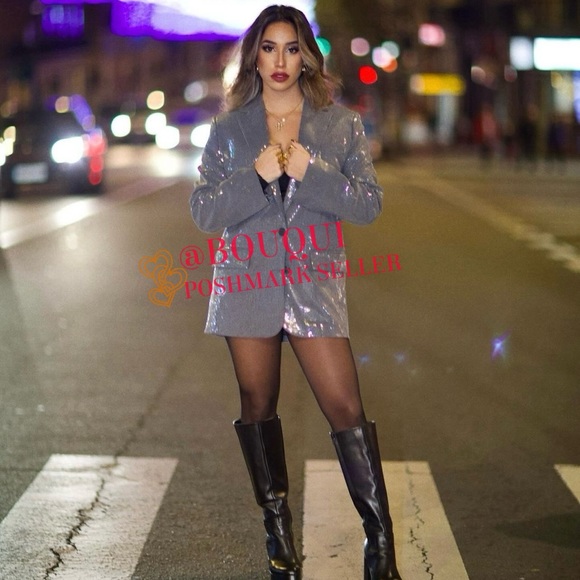 BLOGGERS FAV ZARA OVERSIZED SEQUIN BLAZER - Picture 8 of 8